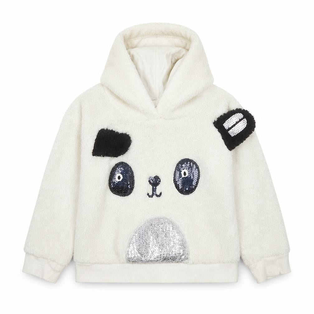 Blue Zoo Girls White  Polyester Pullover Hoodie Size 2-3 Years   - Panda