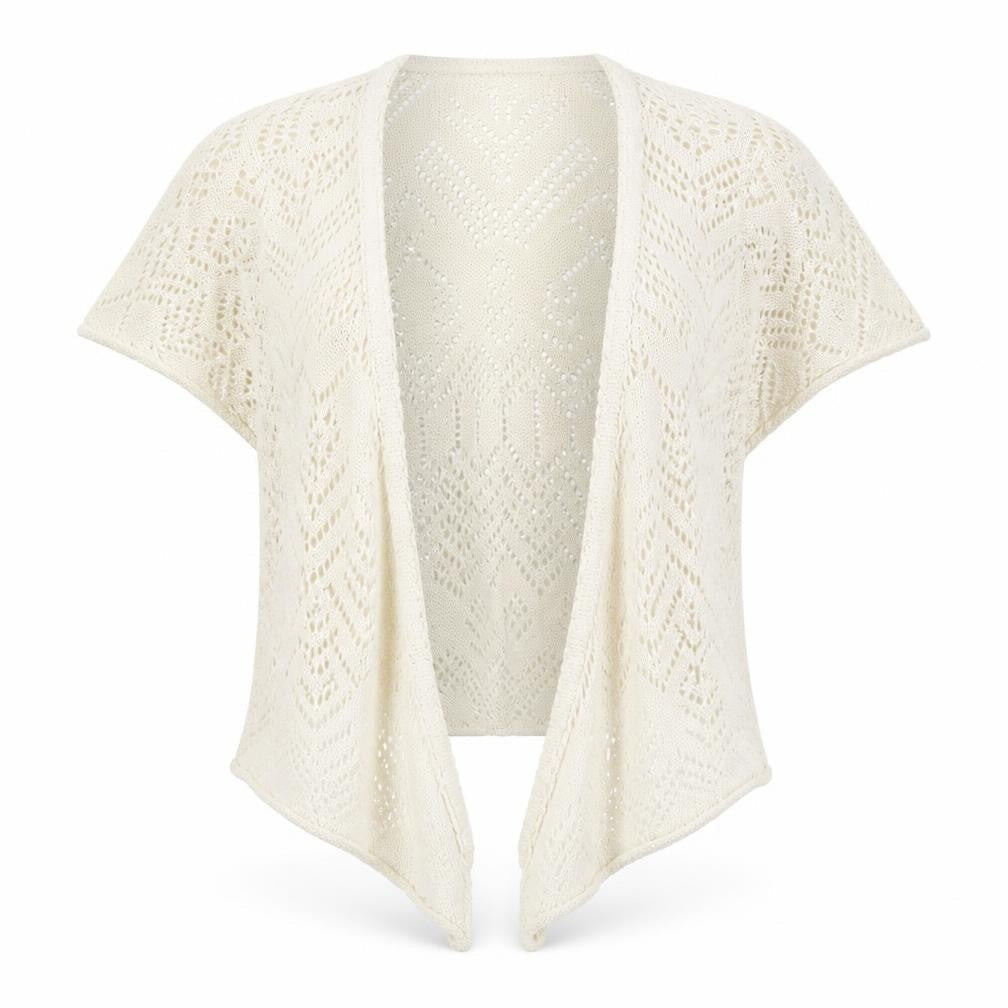 Red Herring Womens White V-Neck  Cotton Cardigan Jumper Size 10