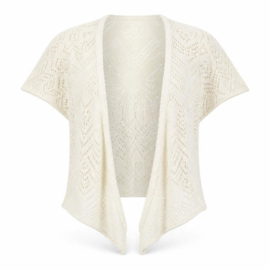 Red Herring Womens White V-Neck  Cotton Cardigan Jumper Size 10