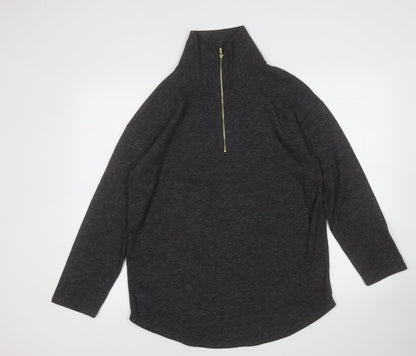 Preloved TU Womens Grey Mock Neck  Polyester Pullover Jumper Size 10 - Front
