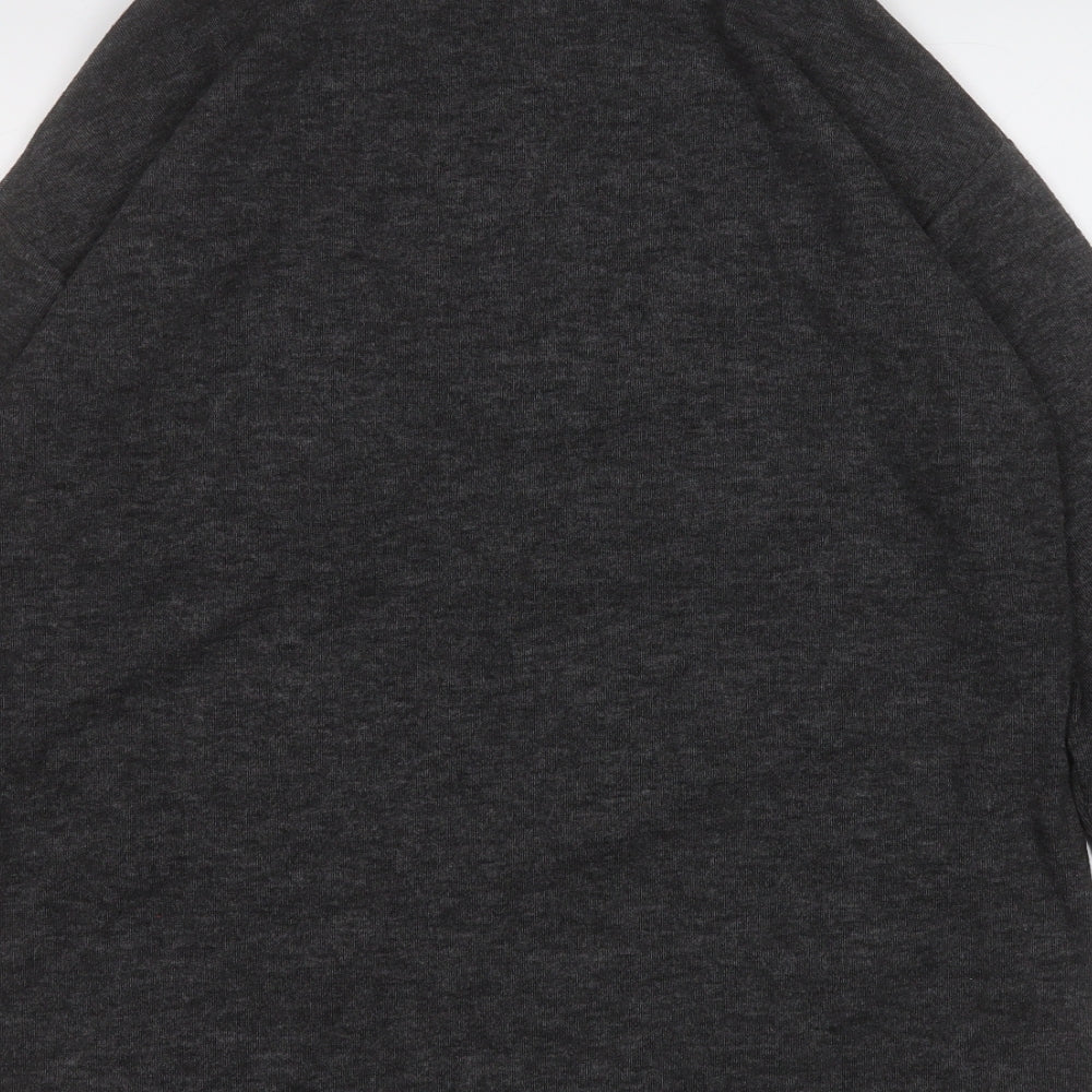 TU Womens Grey Mock Neck  Polyester Pullover Jumper Size 10