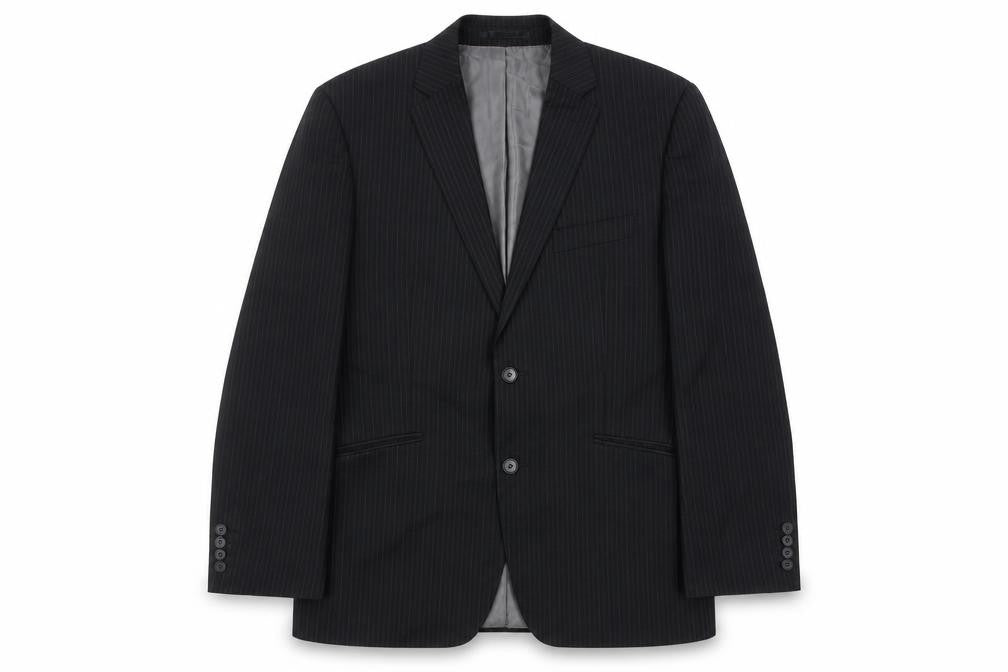 City Survival Mens Black  Polyester Jacket Suit Jacket Size 40