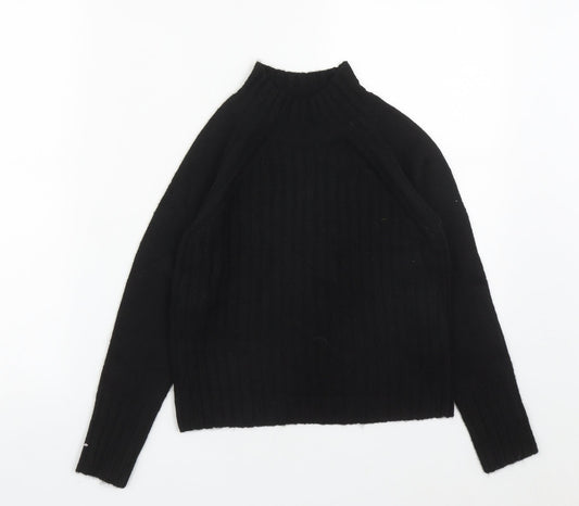 Primark Girls Black High Neck  Acrylic Pullover Jumper Size 9-10 Years