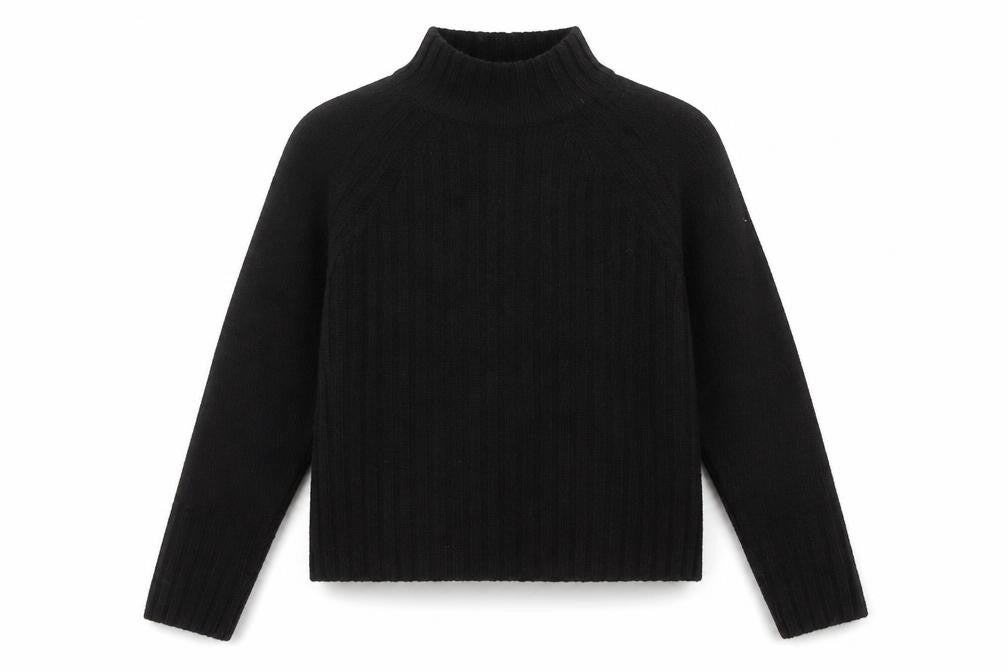 Primark Girls Black High Neck  Acrylic Pullover Jumper Size 9-10 Years