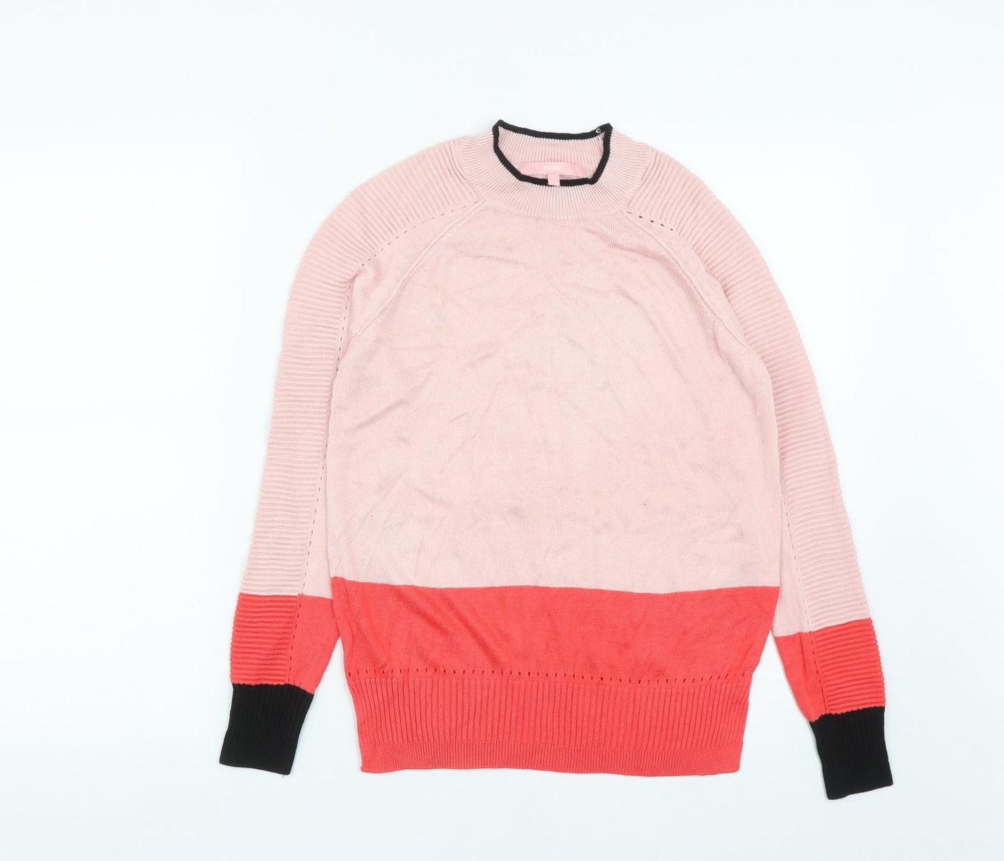 NEXT Womens Pink Round Neck  Viscose Pullover Jumper Size 8