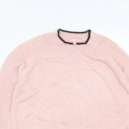 Next Womens Pink Round Neck  Viscose Pullover Jumper Size 8