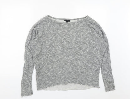 Topshop Womens Green Scoop Neck  Cotton Pullover Jumper Size 8