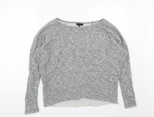 Topshop Womens Green Scoop Neck  Cotton Pullover Jumper Size 8