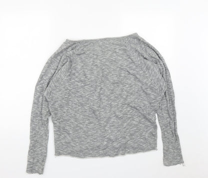 Topshop Womens Green Scoop Neck  Cotton Pullover Jumper Size 8