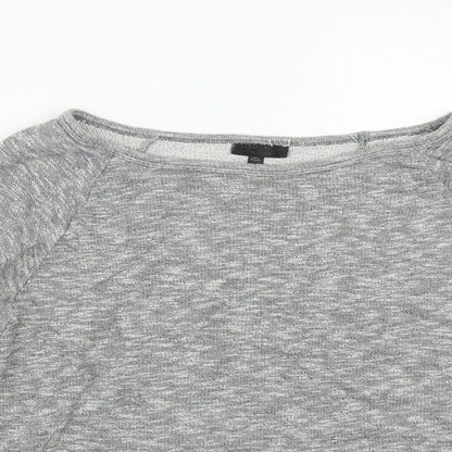 Topshop Womens Green Scoop Neck  Cotton Pullover Jumper Size 8