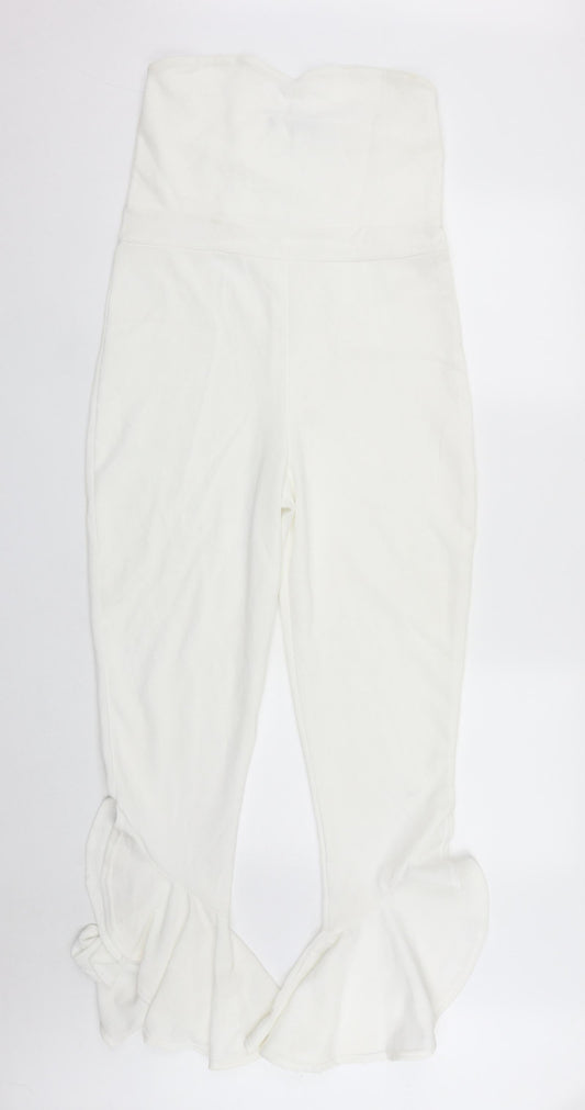 Preworn Womens White  Polyester Playsuit One-Piece Size 20