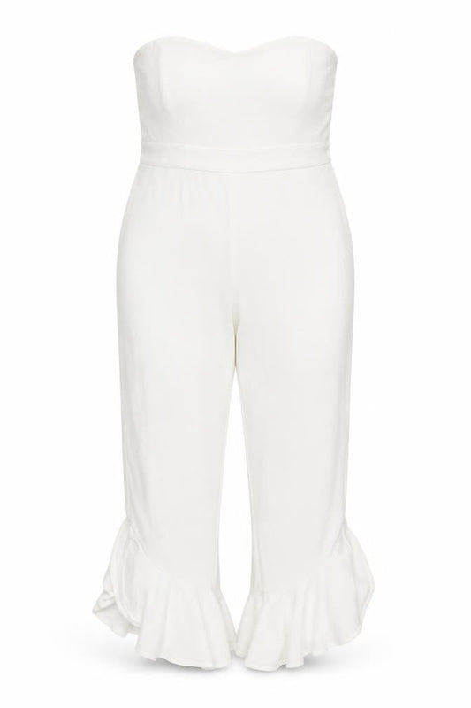 Womens White  Polyester Playsuit One-Piece Size 20