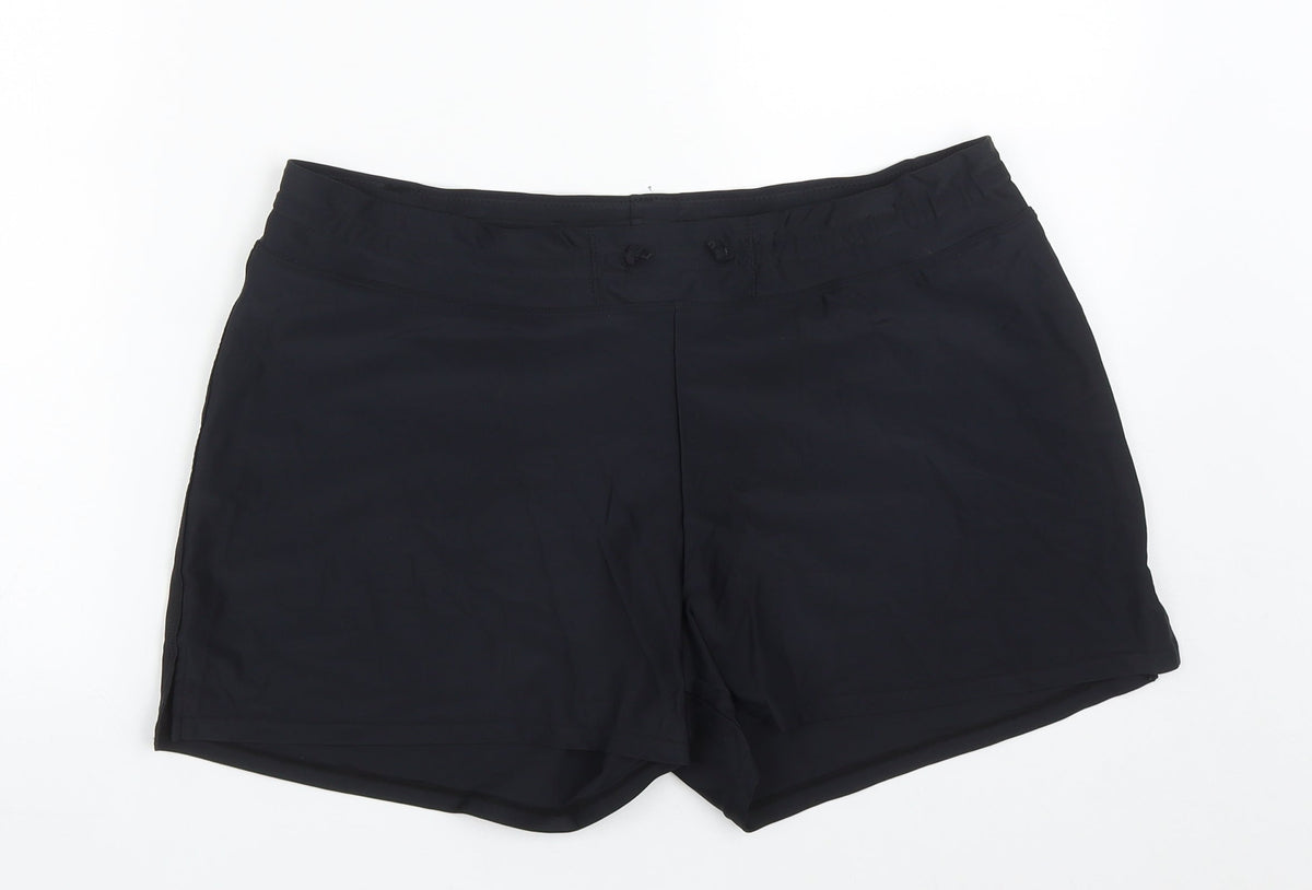 Cross1946 Womens Black  Polyamide Sweat Shorts Size 34 in  Regular Drawstring