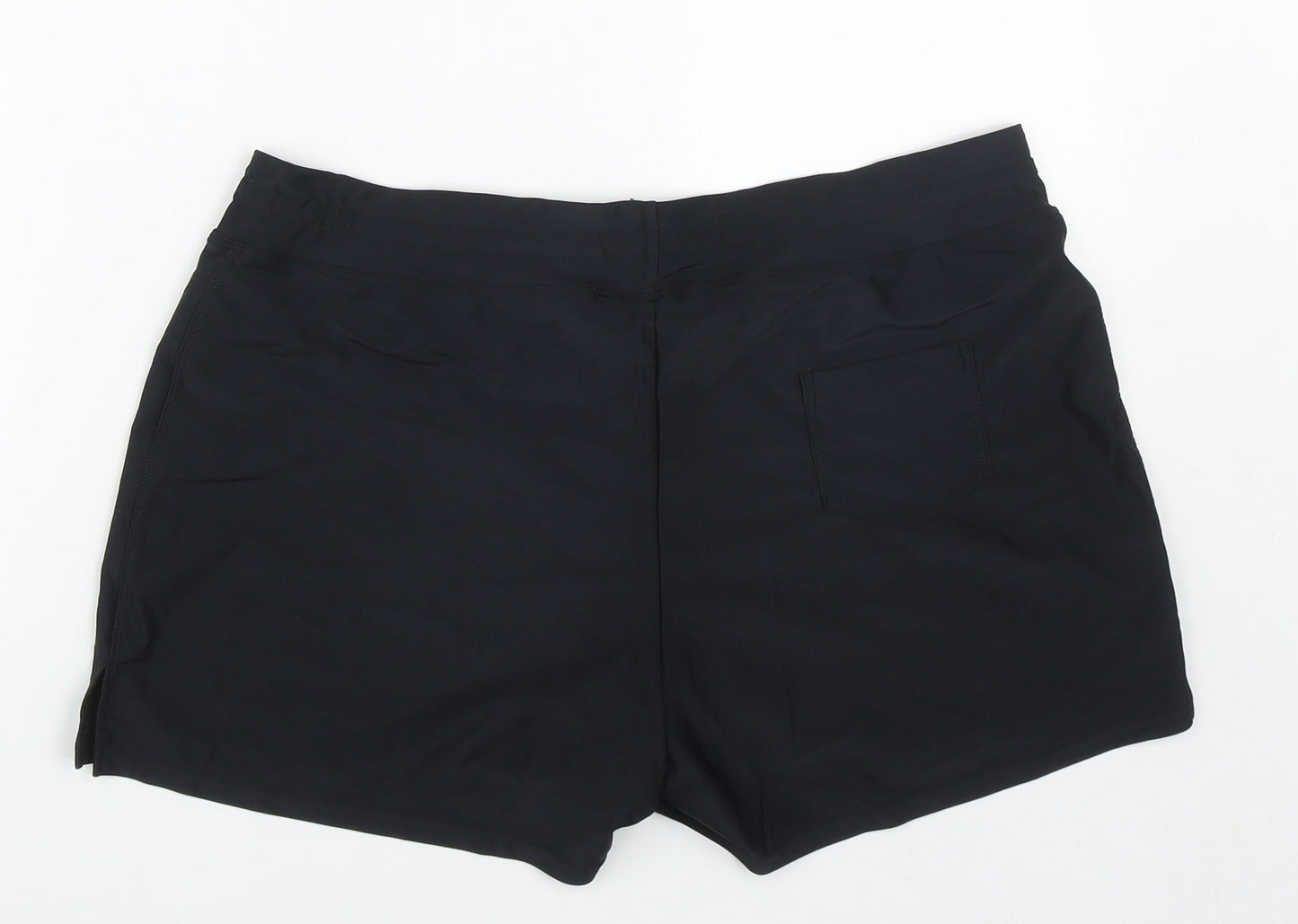 Cross1946 Womens Black  Polyamide Sweat Shorts Size 34 in  Regular Drawstring