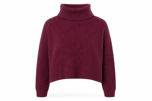 Hollister Womens Purple Roll Neck  Cotton Pullover Jumper Size S   - Cropped