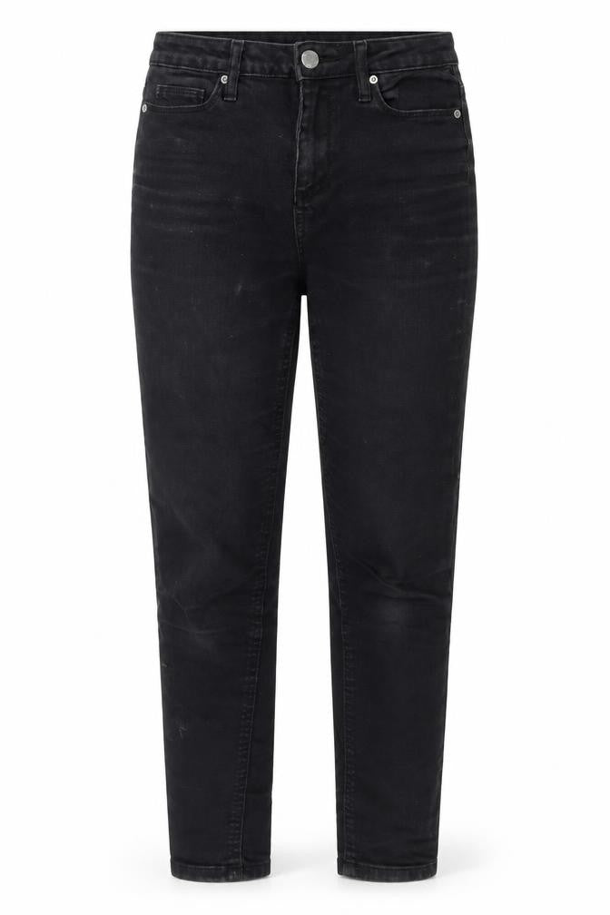 Miss Selfridge Womens Black  Cotton Straight Jeans Size 6 L27 in Regular Zip