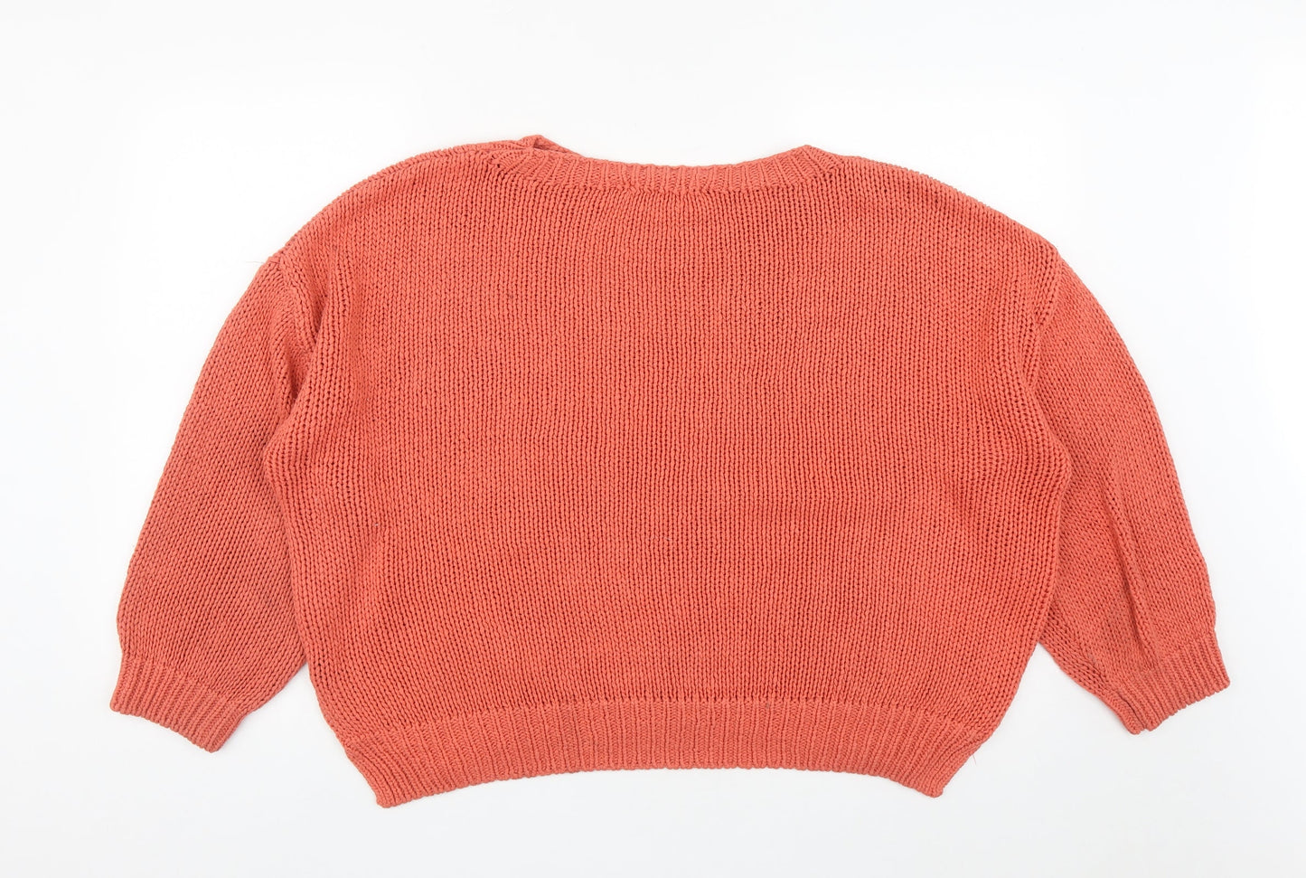 George Womens Orange Round Neck  Acrylic Pullover Jumper Size L   - Size 16-18