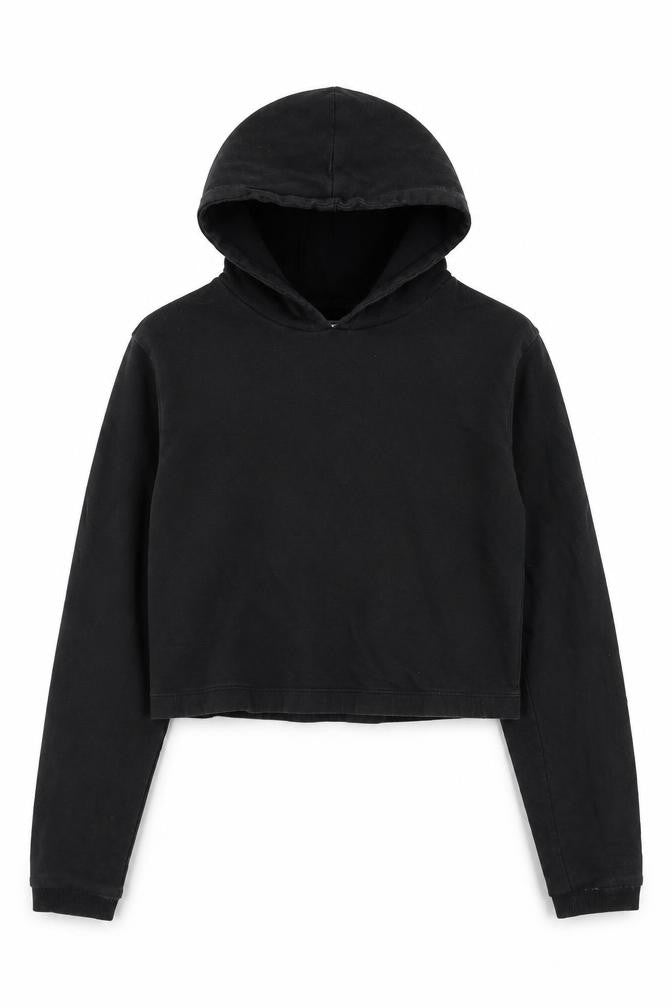 Studio Girls Black  Cotton Pullover Hoodie Size 14-15 Years   - Cropped