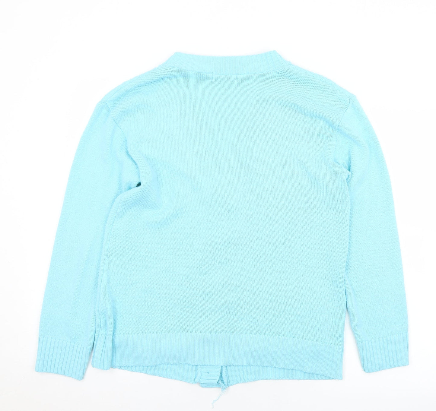 Choice Womens Blue V-Neck  Acrylic Cardigan Jumper Size 10