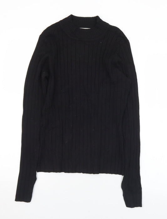 H&M Womens Beige Mock Neck  Viscose Pullover Jumper Size L