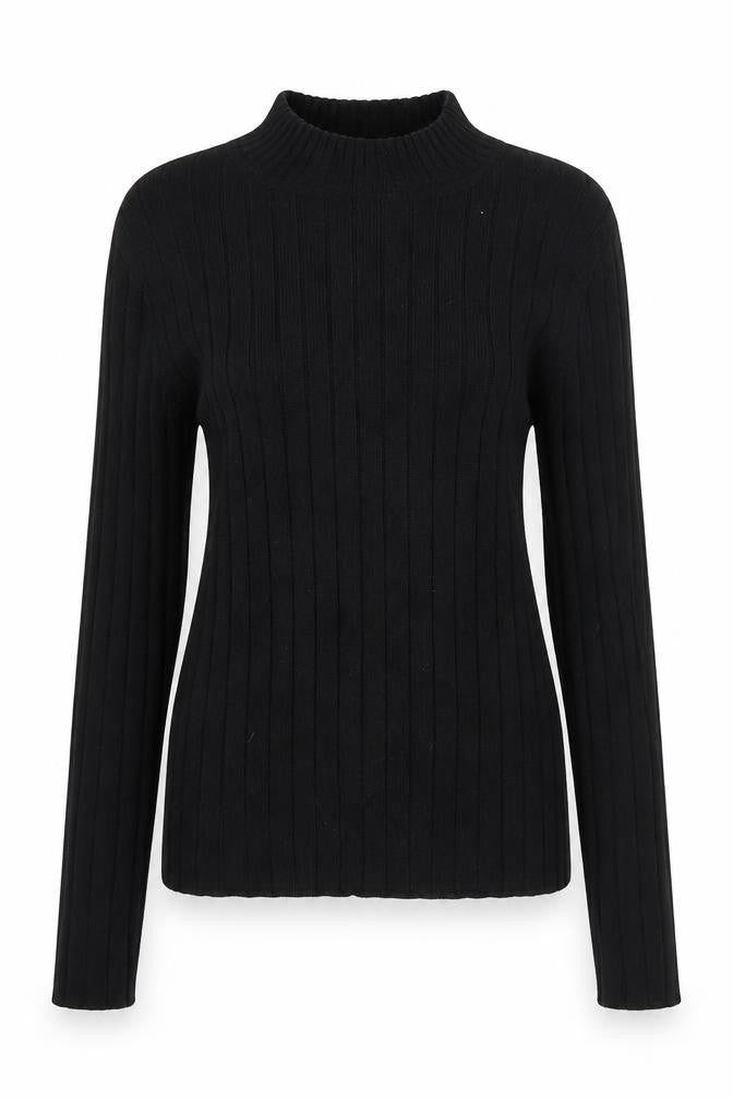 H&M Womens Beige Mock Neck  Viscose Pullover Jumper Size L