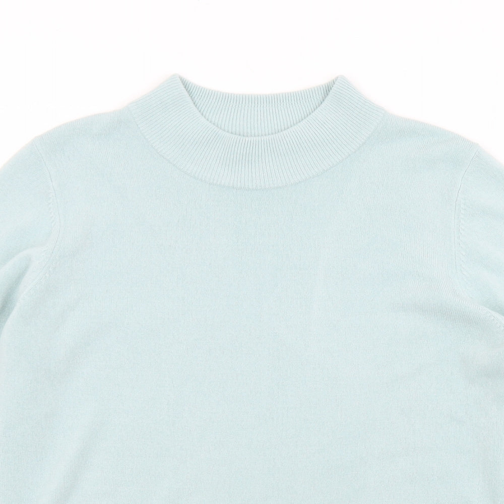 BHS Womens Green Mock Neck  Acrylic Pullover Jumper Size 14