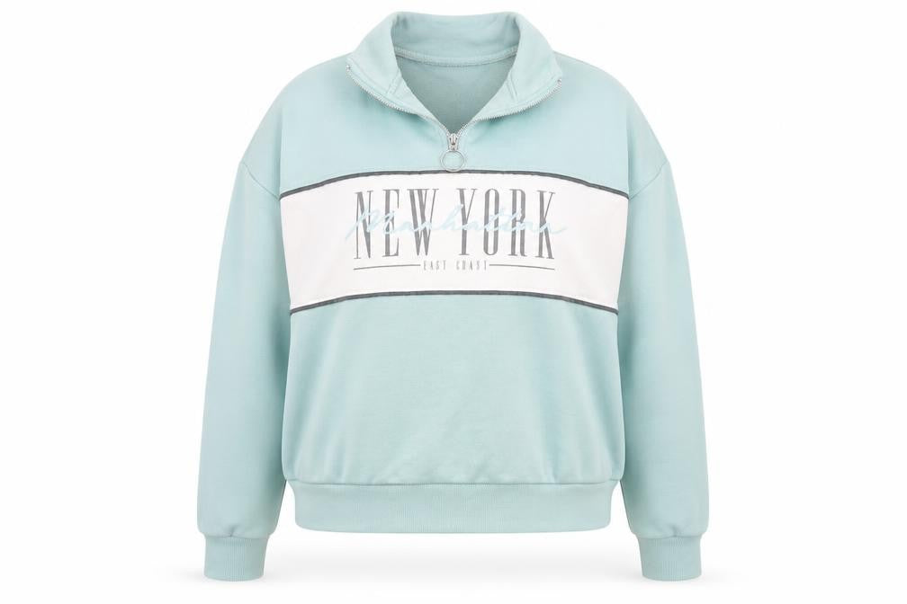 New Look Womens Green  Polyester Pullover Sweatshirt Size 6   - New York