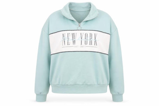 New Look Womens Green  Polyester Pullover Sweatshirt Size 6   - New York