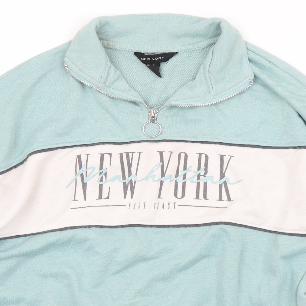 New Look Womens Green  Polyester Pullover Sweatshirt Size 6   - New York