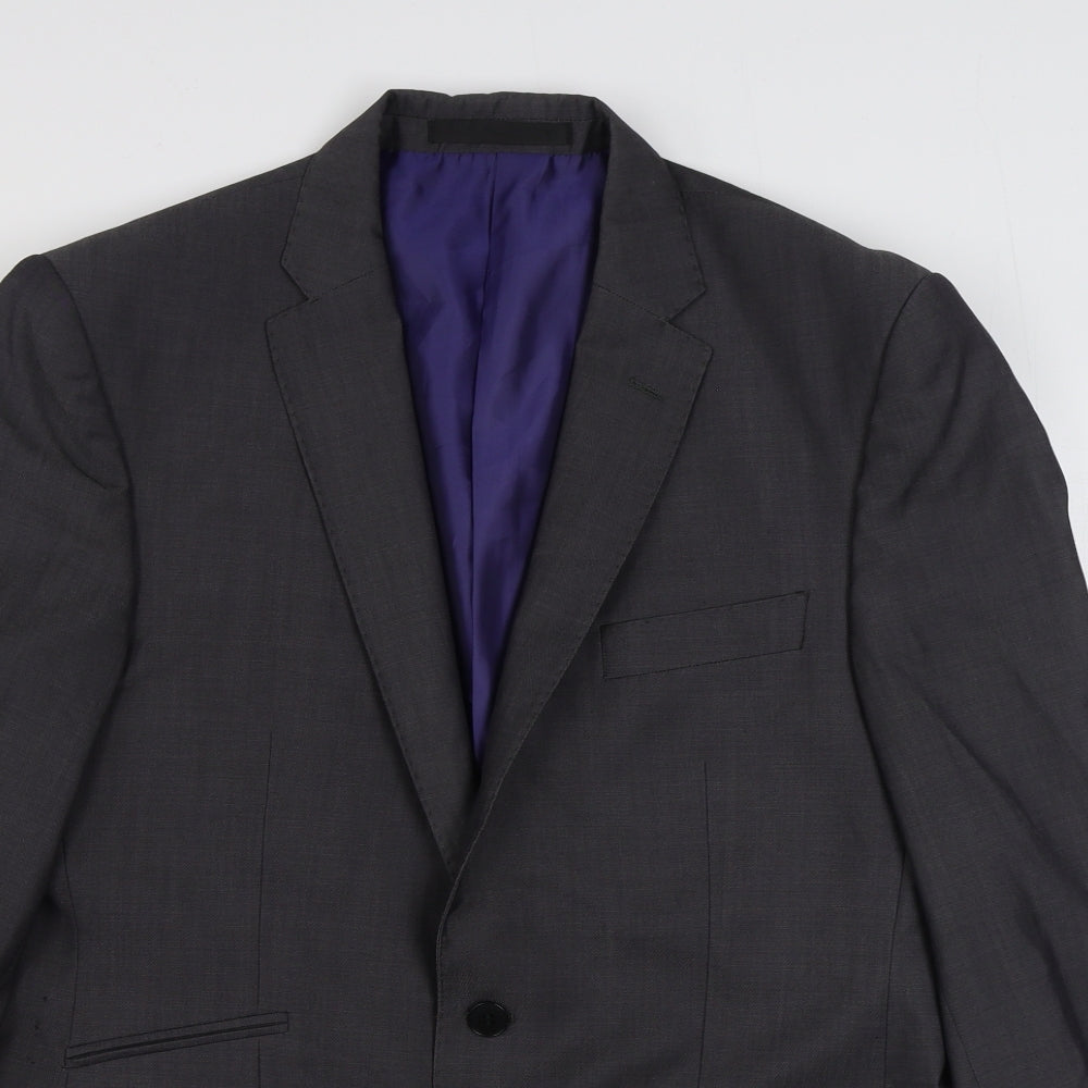Marks and Spencer Mens Grey  Wool Jacket Suit Jacket Size 40
