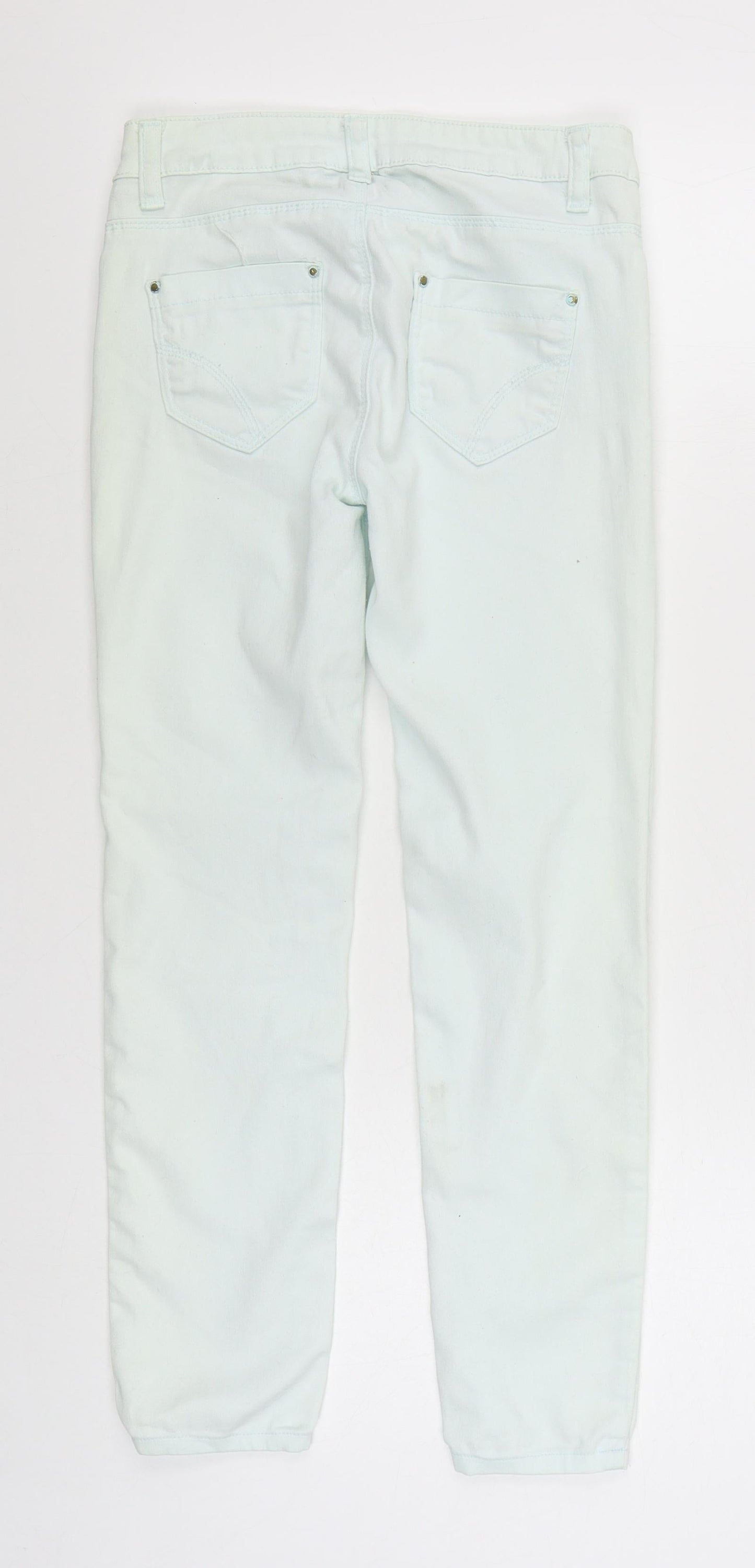 Denim & Co. Womens Blue  Cotton Skinny Jeans Size 6 L25 in Regular Zip