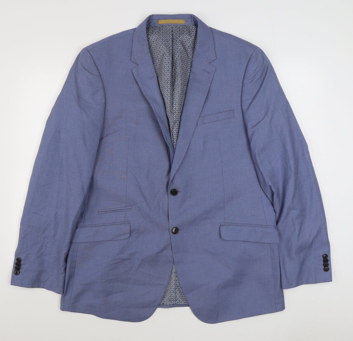 Burton Mens Blue  Polyester Jacket Suit Jacket Size 44