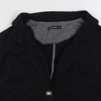 Internacionale Womens Black   Jacket Blazer Size 14  Button