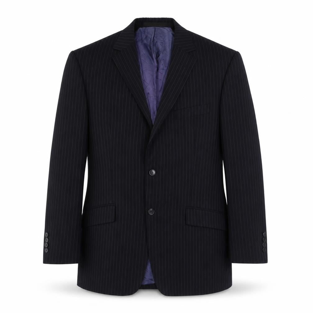 Marks & Spencer Mens Blue Striped Wool Jacket Suit Jacket Size 40