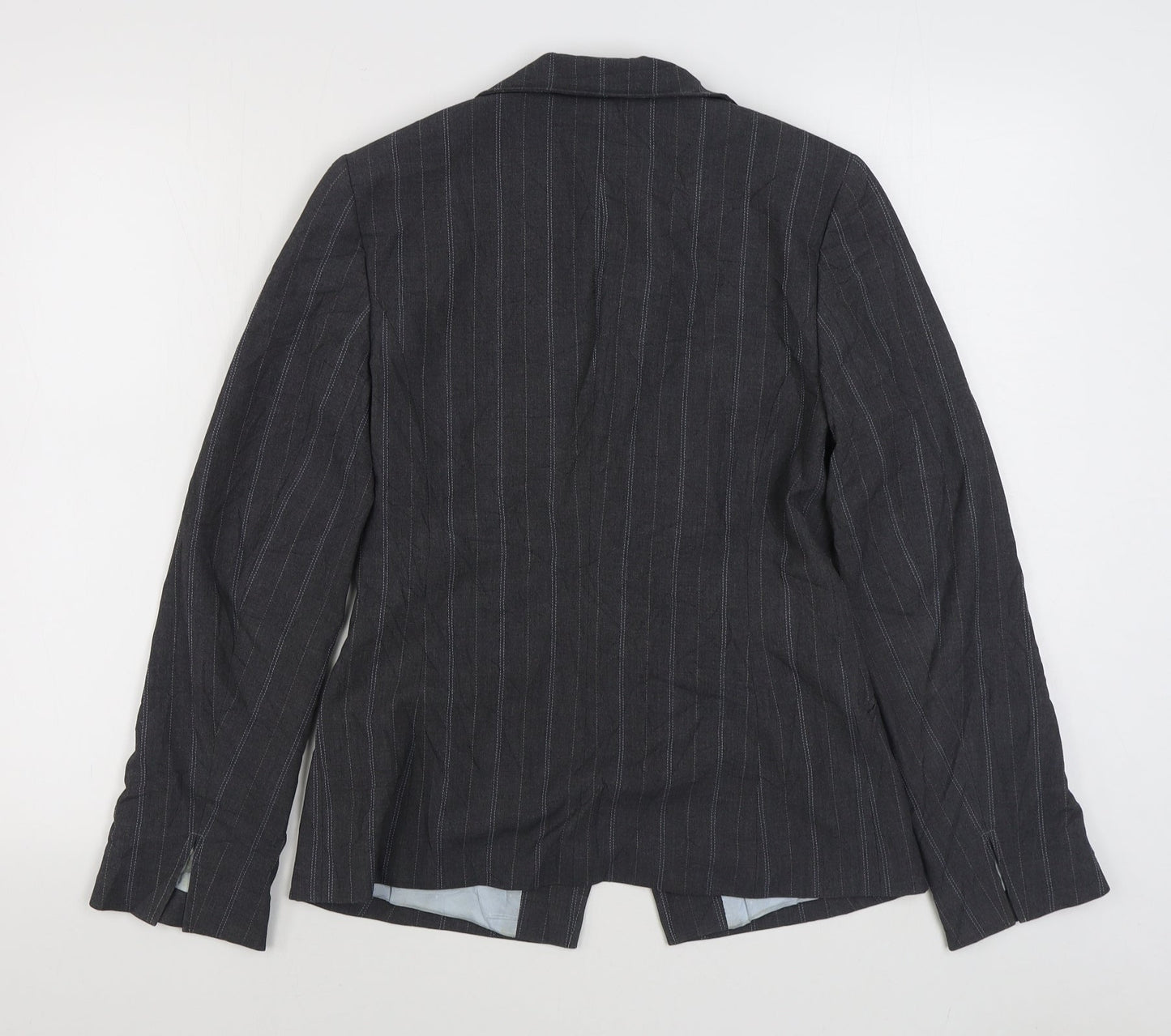 Planet Womens Grey Striped  Jacket Blazer Size 8  Button