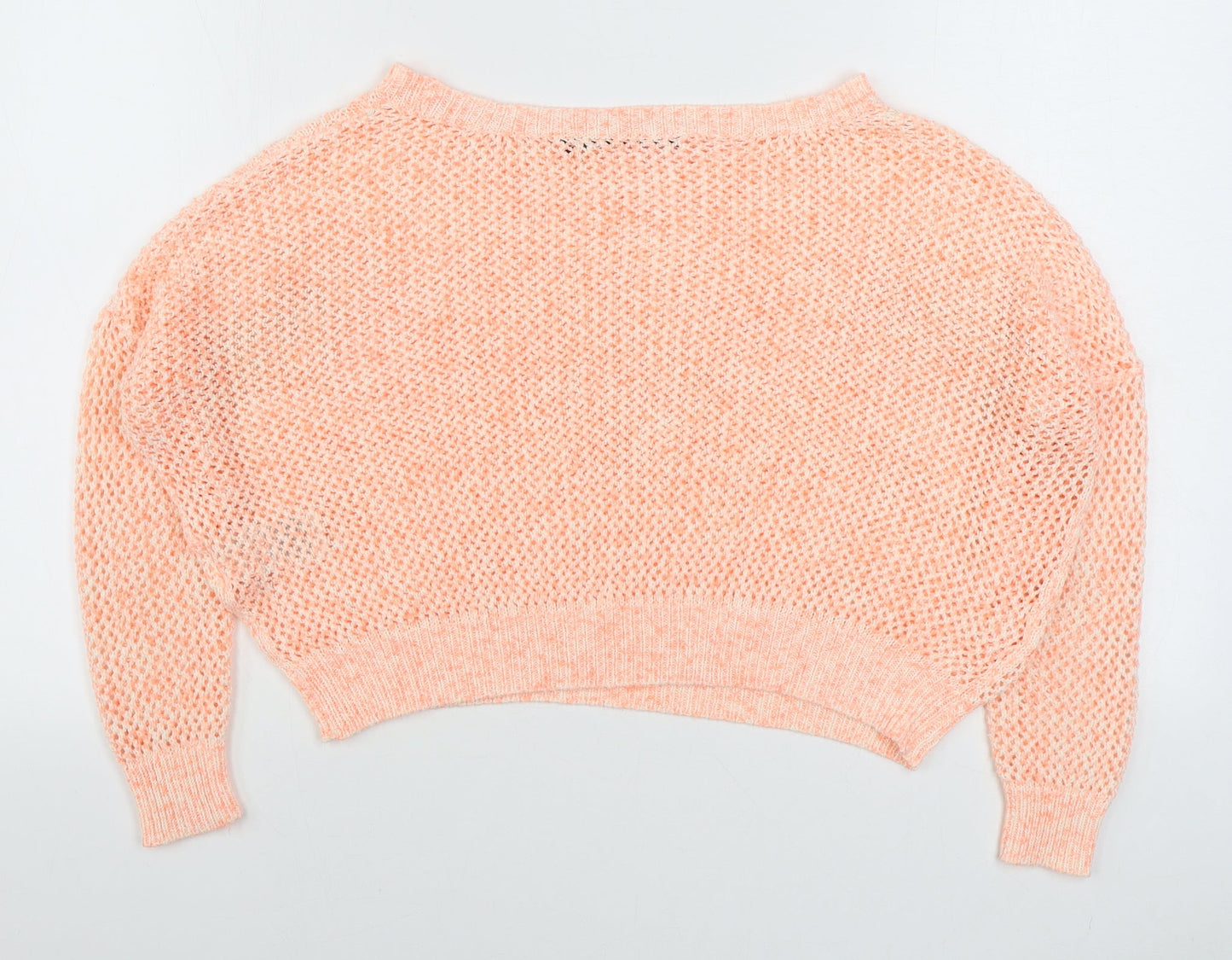 Only Womens Pink Boat Neck  Acrylic Pullover Jumper Size M