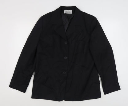 Preloved Slimma Womens Black   Jacket Blazer Size 16  Button - Front