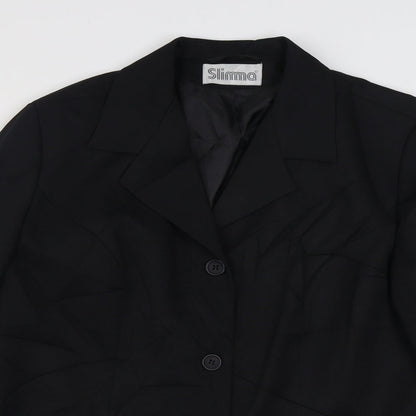 Preloved Slimma Womens Black   Jacket Blazer Size 16  Button - Detail