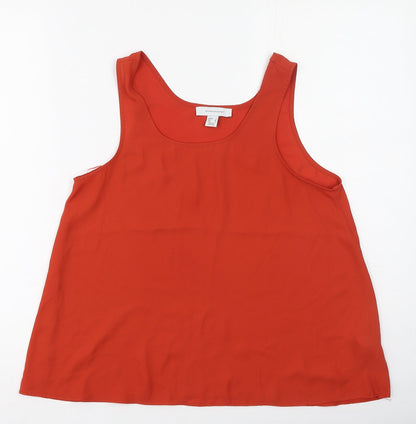 Primark Womens Orange  Polyester Camisole Blouse Size 8 Round Neck