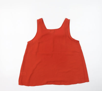Primark Womens Orange  Polyester Camisole Blouse Size 8 Round Neck
