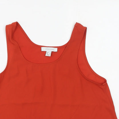 Primark Womens Orange  Polyester Camisole Blouse Size 8 Round Neck