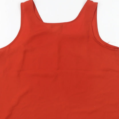 Primark Womens Orange  Polyester Camisole Blouse Size 8 Round Neck