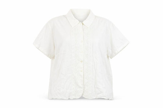 Marks and Spencer Womens Ivory  Polyester Basic Button-Up Size 20 V-Neck