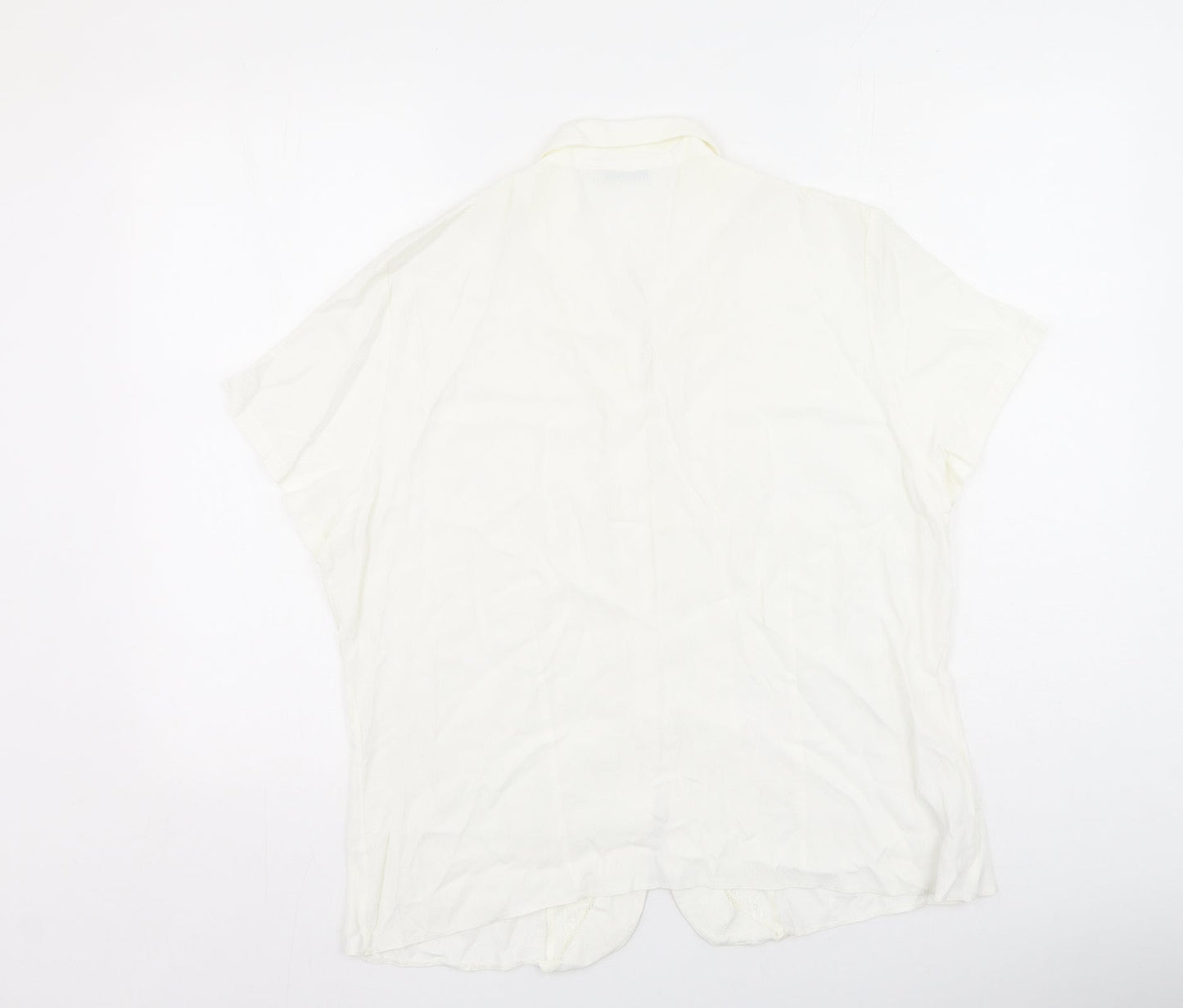 Marks and Spencer Womens Ivory  Polyester Basic Button-Up Size 20 V-Neck