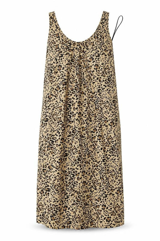 Marks & Spencer Womens Brown Animal Print Viscose Tank Dress  Size 8  Round Neck