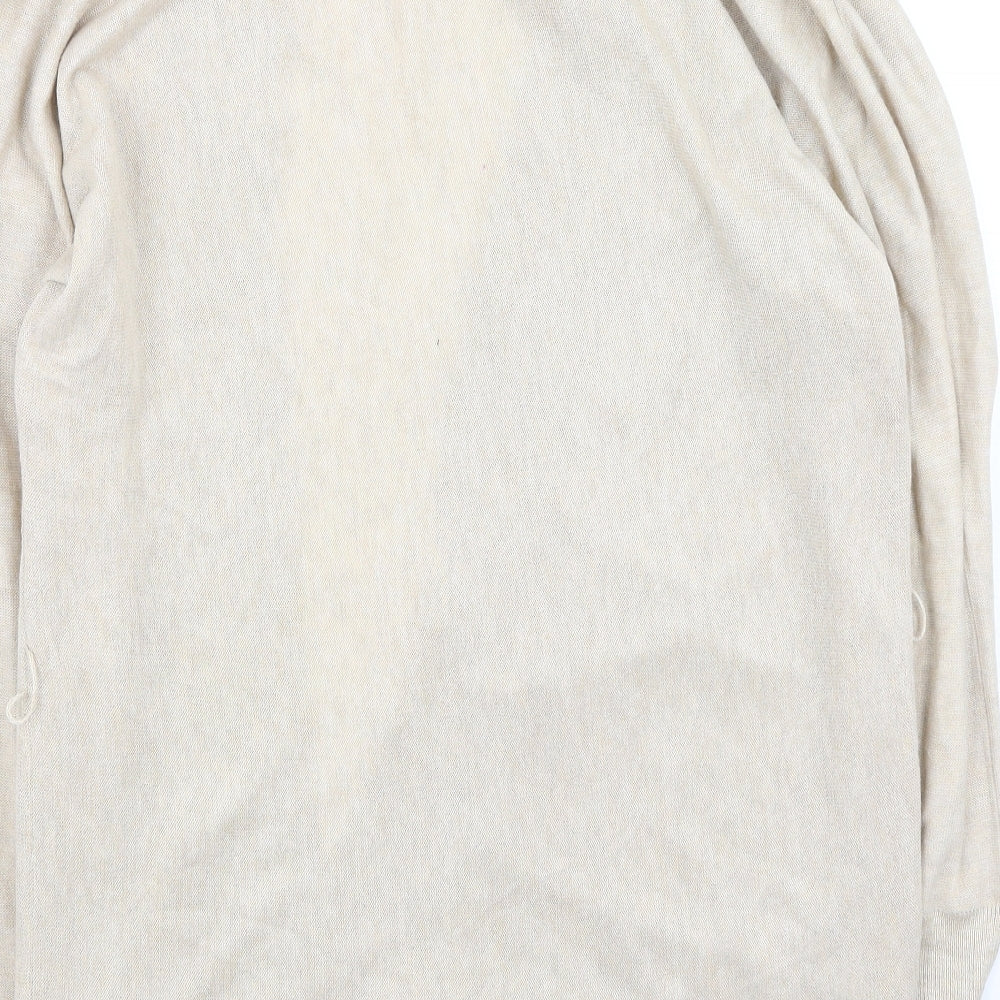 Gallery Womens Gold V-Neck  Polyester Cardigan Jumper Size M