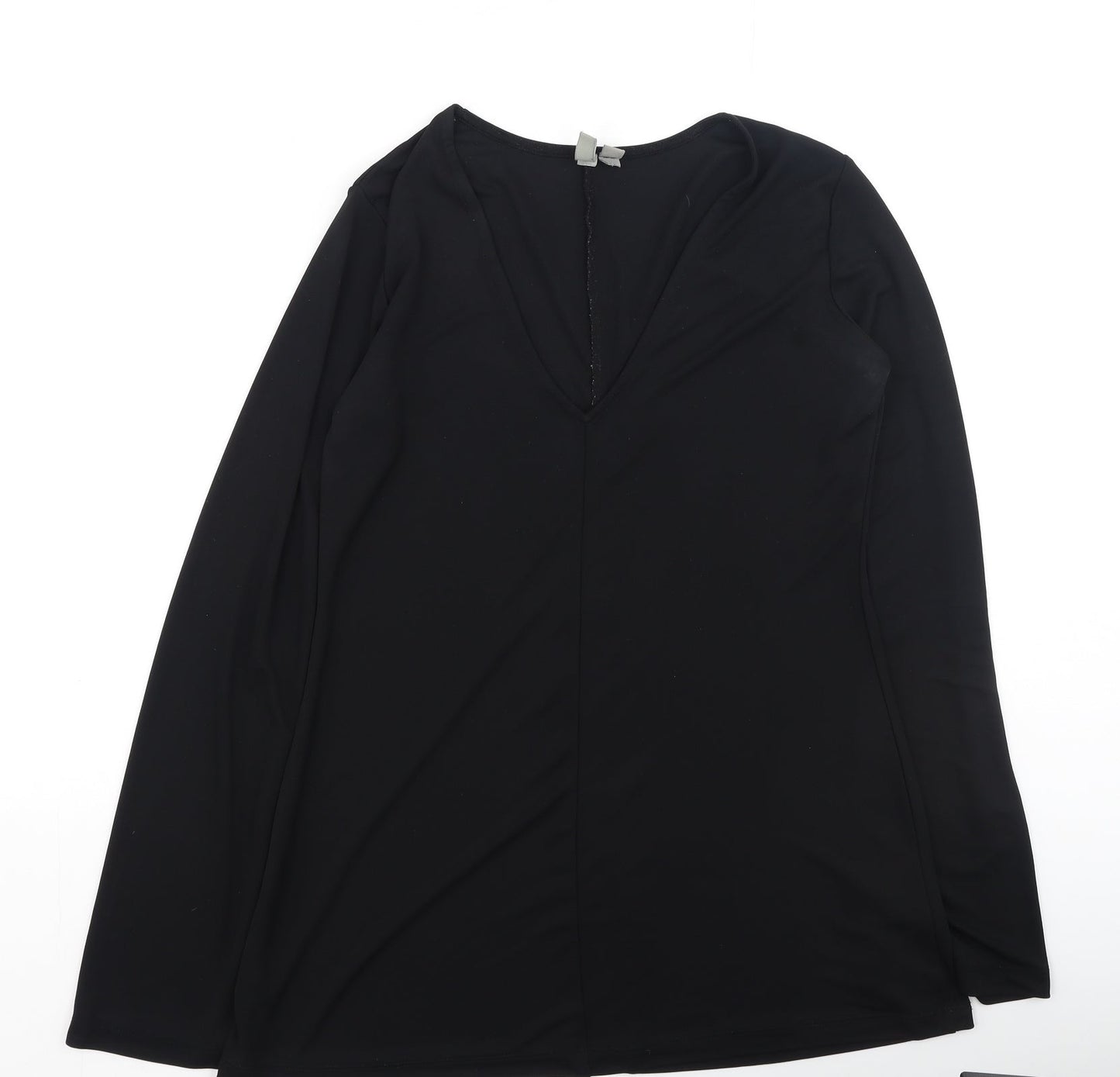 ASOS Womens Black  Polyester Basic Blouse Size 12 V-Neck