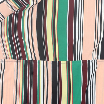 River Island Womens Multicoloured Striped Polyester Basic Blouse Size 8 Crew Neck - cold Shoulder
