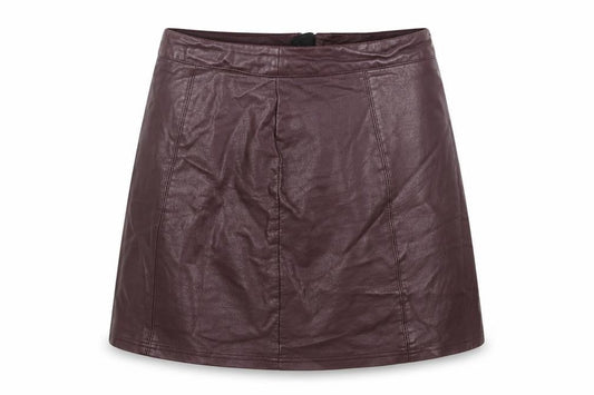 Preworn Womens Purple  Polyurethane A-Line Skirt Size 6   Zip