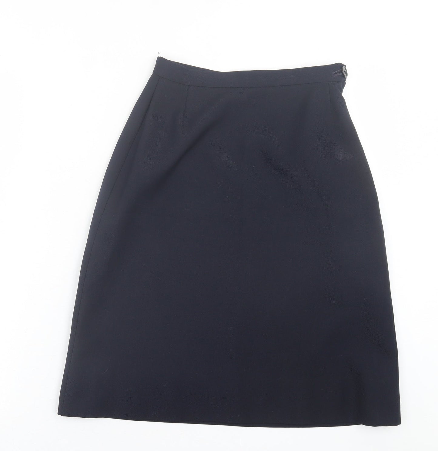 Preworn Womens Blue  Polyester A-Line Skirt Size 12   Button